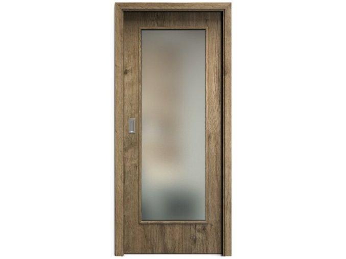 SAPELI ELEGANT KOMFORT M40 - CPL LAMINÁT - POSUVNÉ DVERE VR. ZÁRUBNE - Dub sherwood štruktúr