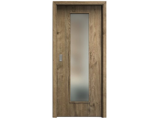 SAPELI ELEGANT KOMFORT M55 - CPL LAMINÁT - POSUVNÉ DVERE VR. ZÁRUBNE - Dub sherwood štruktúr