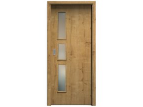 SAPELI ELEGANT KOMFORT M32 - CPL LAMINÁT - POSUVNÉ DVERE VR. ZÁRUBNE - Dub sukatý štruktúr