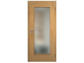SAPELI ELEGANT PRAKTIK M40 - START - OTOČNÉ DVEŘE VČ. ZÁRUBNĚ - Dub (Průchozí výška (cm) 197, Průchozí šířka (cm) 60, typ skla Satináto bílé)