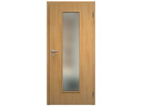 SAPELI ELEGANT PRAKTIK M55 - START - OTOČNÉ DVEŘE VČ. ZÁRUBNĚ - Dub (Průchozí výška (cm) 197, Průchozí šířka (cm) 60, typ skla Satináto bílé)