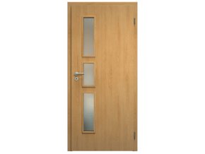 SAPELI ELEGANT KOMFORT M33 - START - OTOČNÉ DVEŘE VČ. ZÁRUBNĚ - Dub (Průchozí výška (cm) 197, Průchozí šířka (cm) 60, typ skla Satináto bílé)