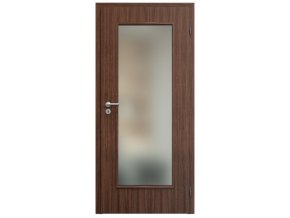 SAPELI ELEGANT KOMFORT M40 - DÝHA - OTOČNÉ DVEŘE VČ. ZÁRUBNĚ - Ořech americký (Průchozí výška (cm) 210, Průchozí šířka (cm) 120, typ skla Satináto bílé)