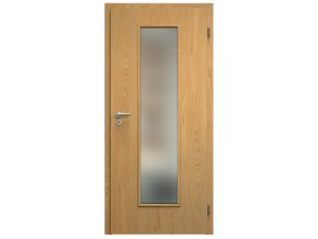 SAPELI ELEGANT KOMFORT M55 - DÝHA - OTOČNÉ DVEŘE VČ. ZÁRUBNĚ - Dub natur (Průchozí výška (cm) 210, Průchozí šířka (cm) 120, typ skla Satináto bílé)