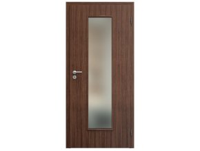 SAPELI ELEGANT KOMFORT M55 - DÝHA - OTOČNÉ DVEŘE VČ. ZÁRUBNĚ - Ořech americký (Průchozí výška (cm) 210, Průchozí šířka (cm) 120, typ skla Satináto bílé)