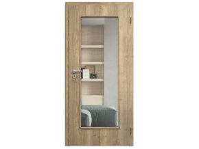 SAPELI ELEGANT KOMFORT M40 - CPL LAMINÁT - OTOČNÉ DVEŘE VČ. ZÁRUBNĚ - Dub Halifax (Průchozí výška (cm) 210, Průchozí šířka (cm) 120, typ skla Satináto bílé)