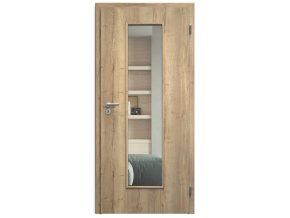 SAPELI ELEGANT KOMFORT M55 - CPL LAMINÁT - OTOČNÉ DVEŘE VČ. ZÁRUBNĚ - Dub Halifax (Průchozí výška (cm) 210, Průchozí šířka (cm) 120, typ skla Satináto bílé)