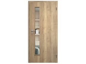 SAPELI ELEGANT KOMFORT M60 - CPL LAMINÁT - OTOČNÉ DVEŘE VČ. ZÁRUBNĚ - Dub Halifax (Průchozí výška (cm) 210, Průchozí šířka (cm) 120, typ skla Satináto bílé)