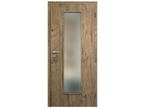 SAPELI ELEGANT KOMFORT M55 - CPL LAMINÁT - OTOČNÉ DVEŘE VČ. ZÁRUBNĚ - Dub sherwood (Průchozí výška (cm) 210, Průchozí šířka (cm) 120, typ skla Satináto bílé)