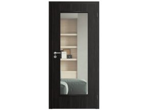SAPELI ELEGANT KOMFORT M40 - CPL LAMINÁT - OTOČNÉ DVEŘE VČ. ZÁRUBNĚ - Ořech královský (Průchozí výška (cm) 210, Průchozí šířka (cm) 120, typ skla Satináto bílé)