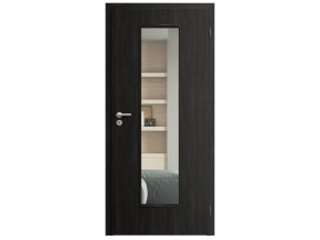 SAPELI ELEGANT KOMFORT M55 - CPL LAMINÁT - OTOČNÉ DVEŘE VČ. ZÁRUBNĚ - Ořech královský (Průchozí výška (cm) 210, Průchozí šířka (cm) 120, typ skla Satináto bílé)