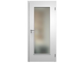 SAPELI ELEGANT KOMFORT M40 - CPL LAMINÁT - OTOČNÉ DVEŘE VČ. ZÁRUBNĚ - Bílá pór (Průchozí výška (cm) 210, Průchozí šířka (cm) 120, typ skla Satináto bílé)