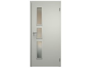 SAPELI ELEGANT KOMFORT M33 - CPL LAMINÁT - OTOČNÉ DVEŘE VČ. ZÁRUBNĚ - Šedá (Průchozí výška (cm) 210, Průchozí šířka (cm) 120, typ skla Satináto bílé)