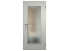 SAPELI ELEGANT KOMFORT M40 - CPL LAMINÁT - OTOČNÉ DVEŘE VČ. ZÁRUBNĚ - Šedá (Průchozí výška (cm) 210, Průchozí šířka (cm) 120, typ skla Satináto bílé)