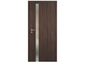 SAPELI HARMONIE KOMFORT M83 - CPL LAMINÁT - OTOČNÉ DVEŘE VČ. ZÁRUBNĚ -  ořech (Průchozí výška (cm) 210, Průchozí šířka (cm) 90, typ skla Satináto bílé)