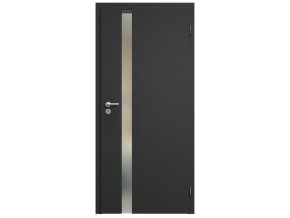SAPELI HARMONIE KOMFORT M83 - CPL LAMINÁT - OTOČNÉ DVEŘE VČ. ZÁRUBNĚ - černá grafit (Průchozí výška (cm) 210, Průchozí šířka (cm) 90, typ skla Satináto bílé)