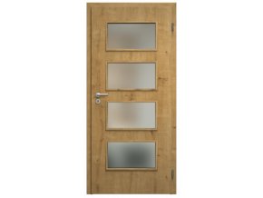 SAPELI SWING KOMFORT M49 - CPL LAMINÁT - OTOČNÉ DVEŘE VČ. ZÁRUBNĚ - Dub sukatý (Průchozí výška (cm) 210, Průchozí šířka (cm) 90, typ skla Satináto bílé)