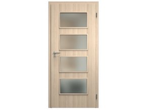 SAPELI SWING KOMFORT M49 - CPL LAMINÁT - OTOČNÉ DVEŘE VČ. ZÁRUBNĚ - Jasan (Průchozí výška (cm) 210, Průchozí šířka (cm) 90, typ skla Satináto bílé)
