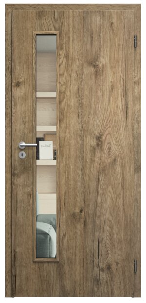 SAPELI ELEGANT KOMFORT M60 - CPL LAMINÁT - OTOČNÉ DVEŘE VČ. ZÁRUBNĚ - Dub sherwood Průchozí šířka (cm): 60, Průchozí výška (cm): 197, Typ skla: Čiré…