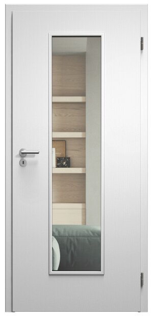 SAPELI ELEGANT KOMFORT M55 - CPL LAMINÁT - OTOČNÉ DVEŘE VČ. ZÁRUBNĚ - Bílá pór Průchozí šířka (cm): 110, Průchozí výška (cm): 210, Typ skla: Čiré sklo