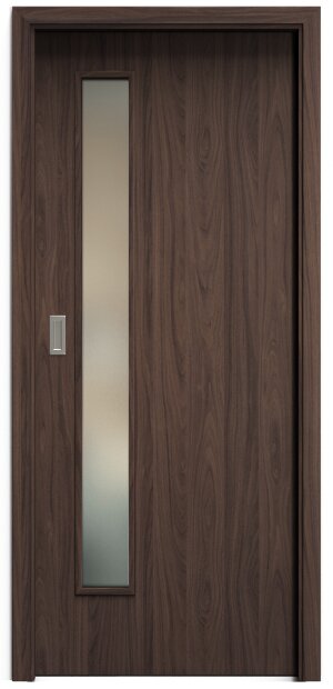 SAPELI ELEGANT KOMFORT M60 - CPL LAMINÁT - POSUVNÉ DVEŘE VČ. ZÁRUBNĚ - Ořech Průchozí šířka (cm): 60, Průchozí výška (cm): 197, Typ skla: Satináto…