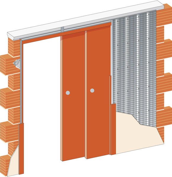 2250 mm - Stavební pouzdro JAP 730 NORMA LINE - PARALLEL - SDK Orientace otevírání: Levé, Výška: 197cm