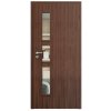 SAPELI ELEGANT KOMFORT M33 - DÝHA - OTOČNÉ DVEŘE VČ. ZÁRUBNĚ - Ořech americký (Průchozí výška (cm) 210, Průchozí šířka (cm) 120, typ skla Satináto bílé)