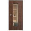 SAPELI ELEGANT KOMFORT M55 - DÝHA - OTOČNÉ DVEŘE VČ. ZÁRUBNĚ - Ořech americký (Průchozí výška (cm) 210, Průchozí šířka (cm) 120, typ skla Satináto bílé)