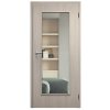 SAPELI ELEGANT KOMFORT M40 - CPL LAMINÁT - OTOČNÉ DVEŘE VČ. ZÁRUBNĚ - Borovice bílá (Průchozí výška (cm) 210, Průchozí šířka (cm) 120, typ skla Satináto bílé)
