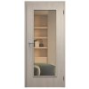SAPELI ELEGANT KOMFORT M40 - CPL LAMINÁT - OTOČNÉ DVEŘE VČ. ZÁRUBNĚ - Borovice bílá (Průchozí výška (cm) 210, Průchozí šířka (cm) 120, typ skla Satináto bílé)
