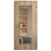 SAPELI ELEGANT KOMFORT M40 - CPL LAMINÁT - OTOČNÉ DVEŘE VČ. ZÁRUBNĚ - Dub Halifax (Průchozí výška (cm) 210, Průchozí šířka (cm) 120, typ skla Satináto bílé)