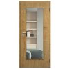SAPELI ELEGANT KOMFORT M40 - CPL LAMINÁT - OTOČNÉ DVEŘE VČ. ZÁRUBNĚ - Dub sukatý (Průchozí výška (cm) 210, Průchozí šířka (cm) 120, typ skla Satináto bílé)