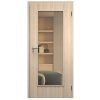 SAPELI ELEGANT KOMFORT M40 - CPL LAMINÁT - OTOČNÉ DVEŘE VČ. ZÁRUBNĚ - Jasan (Průchozí výška (cm) 210, Průchozí šířka (cm) 120, typ skla Satináto bílé)