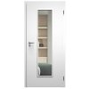 SAPELI ELEGANT KOMFORT M55 - CPL LAMINÁT - OTOČNÉ DVEŘE VČ. ZÁRUBNĚ - Bílá hladká (Průchozí výška (cm) 210, Průchozí šířka (cm) 120, typ skla Satináto bílé)