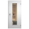SAPELI ELEGANT KOMFORT M55 - CPL LAMINÁT - OTOČNÉ DVEŘE VČ. ZÁRUBNĚ - Bílá pór (Průchozí výška (cm) 210, Průchozí šířka (cm) 120, typ skla Satináto bílé)