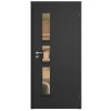SAPELI ELEGANT KOMFORT M33 - CPL LAMINÁT - OTOČNÉ DVEŘE VČ. ZÁRUBNĚ - Černá grafit (Průchozí výška (cm) 210, Průchozí šířka (cm) 120, typ skla Satináto bílé)