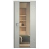 SAPELI HARMONIE KOMFORT M40 - CPL LAMINÁT - OTOČNÉ DVEŘE VČ. ZÁRUBNĚ - šedá (Průchozí výška (cm) 210, Průchozí šířka (cm) 90, typ skla Satináto bílé)