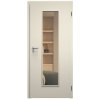 SAPELI ELEGANT KOMFORT M55 - LAKOVANÉ - OTOČNÉ DVEŘE VČ. ZÁRUBNĚ -  Barva ral (Průchozí výška (cm) 210, Průchozí šířka (cm) 90, typ skla Satináto bílé)