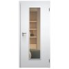 SAPELI ELEGANT KOMFORT M55 - LAKOVANÉ - OTOČNÉ DVEŘE VČ. ZÁRUBNĚ -  Barva ral (Průchozí výška (cm) 210, Průchozí šířka (cm) 90, typ skla Satináto bílé)