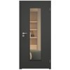 SAPELI ELEGANT KOMFORT M55 - LAKOVANÉ - OTOČNÉ DVEŘE VČ. ZÁRUBNĚ -  Barva ral (Průchozí výška (cm) 210, Průchozí šířka (cm) 90, typ skla Satináto bílé)