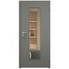 SAPELI ELEGANT KOMFORT M55 - LAKOVANÉ - OTOČNÉ DVEŘE VČ. ZÁRUBNĚ -  Barva ral (Průchozí výška (cm) 210, Průchozí šířka (cm) 90, typ skla Satináto bílé)