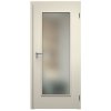 SAPELI ELEGANT KOMFORT M40 - LAKOVANÉ - OTOČNÉ DVEŘE VČ. ZÁRUBNĚ -  Barva ral (Průchozí výška (cm) 210, Průchozí šířka (cm) 90, typ skla Satináto bílé)