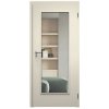 SAPELI ELEGANT KOMFORT M40 - LAKOVANÉ - OTOČNÉ DVEŘE VČ. ZÁRUBNĚ -  Barva ral (Průchozí výška (cm) 210, Průchozí šířka (cm) 90, typ skla Satináto bílé)