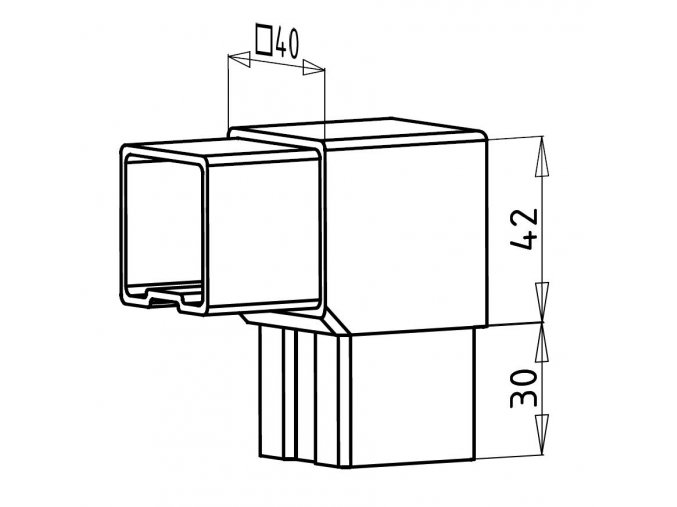 Spojka nerez madla 90° - hranatá
