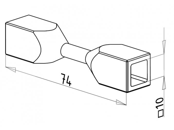 Spojka nerez prutů ø10 mm 3D - hranaté