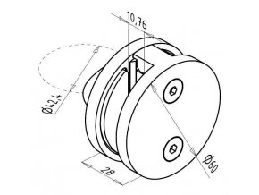 Kruhový držák skla - NEREZ - průběžný