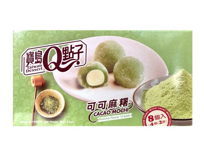 Q Brand Cacao Mochi Matcha 80g