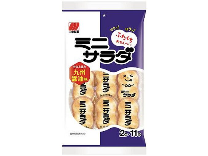 Sanko Seika Mini Salada Kyushu Shoyu Aji Rice Cracker 22p