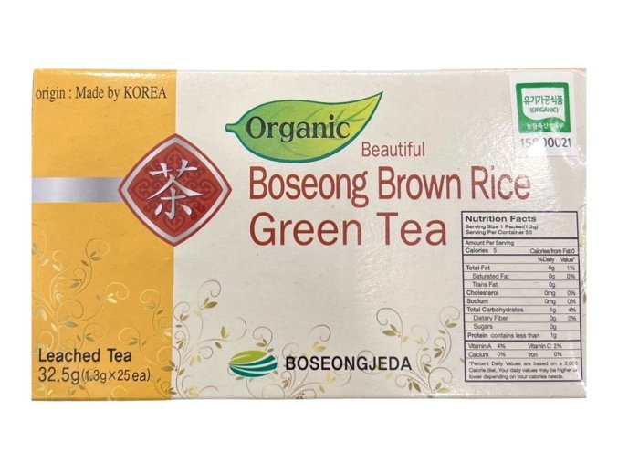 Boseong Organic Brown Rice Tea, 25 bags 32.5g - prošlé datum minimální trvanlivosti