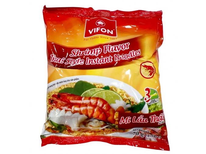 Vifon Thai Style Instant Noodles Shrimp Flavour 70g - 2+1 zdarma